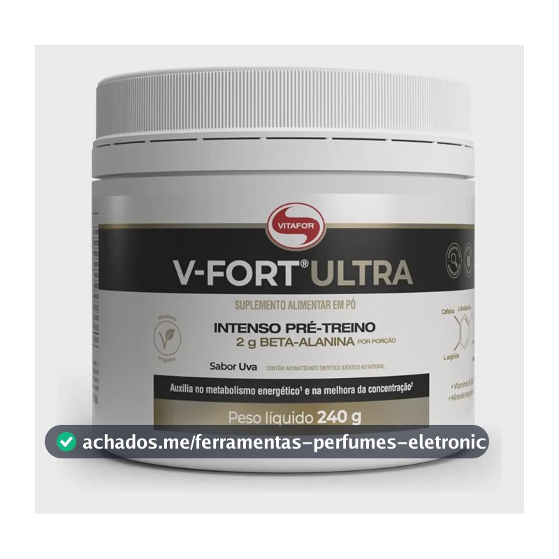 Pré-Treino V-Fort Ultra Vitafor 240g Sabor Uva
