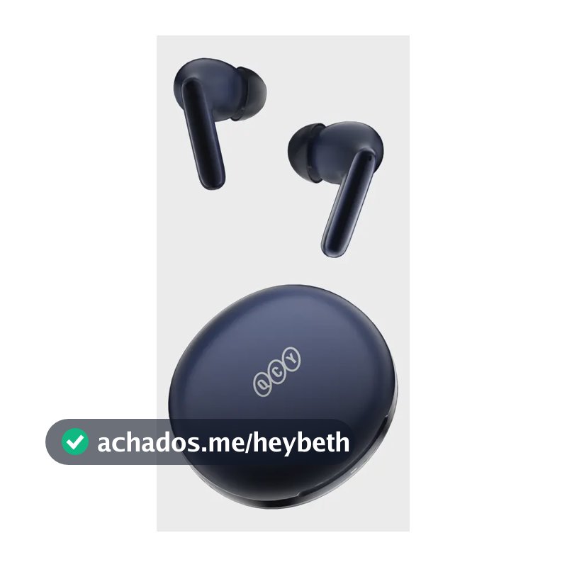 Fone Qcy T13 Anc 2 Bluetooth 5.3 Conexão Multiponto Cor Azul