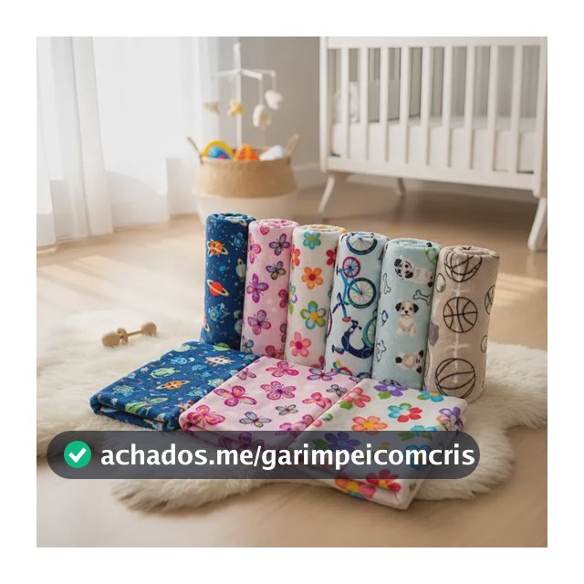 Kit 3 Cobertor Bebê Soft Microfibra Manta Estampadas 85x85cm Estampado Menina