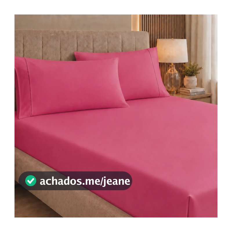 Jogo De Lençol Queen 3 Peças 400 Fios C/ Elástico Hotel Pink Liso