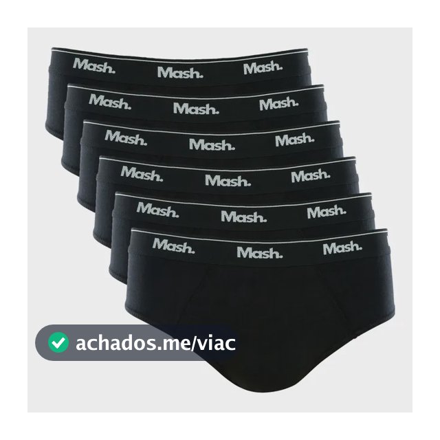 Kit 6 Cuecas Masculino Slip Mash De Algodão Macio Original