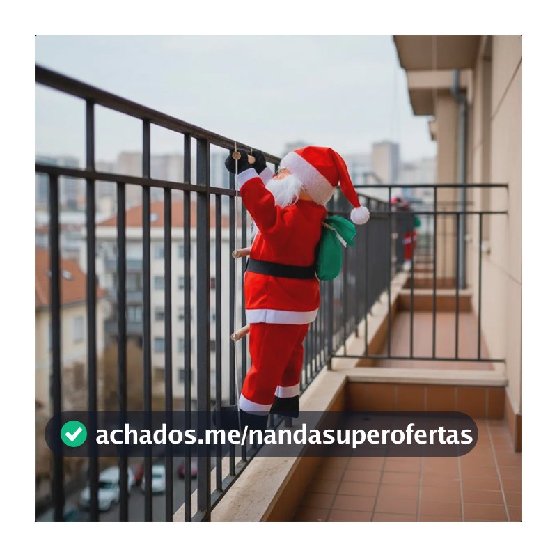 Boneco Papai Noel Grande 90cm Subindo Escada Enfeite Natal