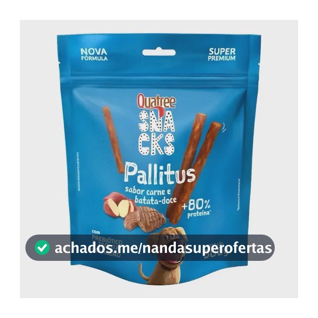 Quatree Snacks Pallitus Sabor Carne E Batata Doce 500g