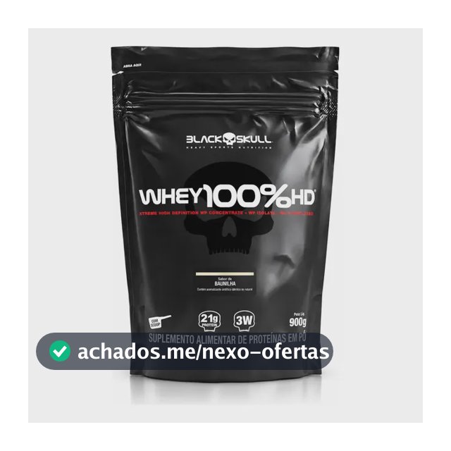 Proteína Black Skull Whey 100% HD em pó sabor Baunilha x 900g
