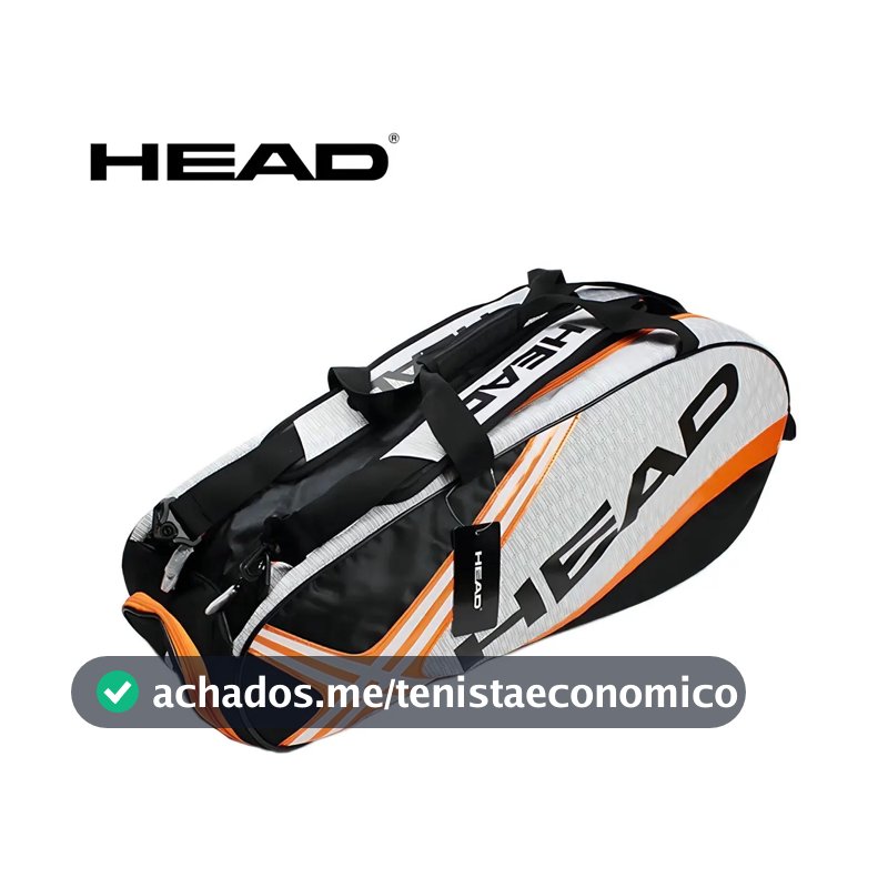 Raqueteira Head Djokovic Core 6r Combi Pt/laranja Cor Laranj Cor Laranja