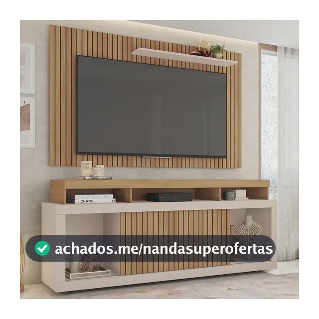 Rack Com Painel Para Tv Até 65 Polegadas Life Marrom Caemmun