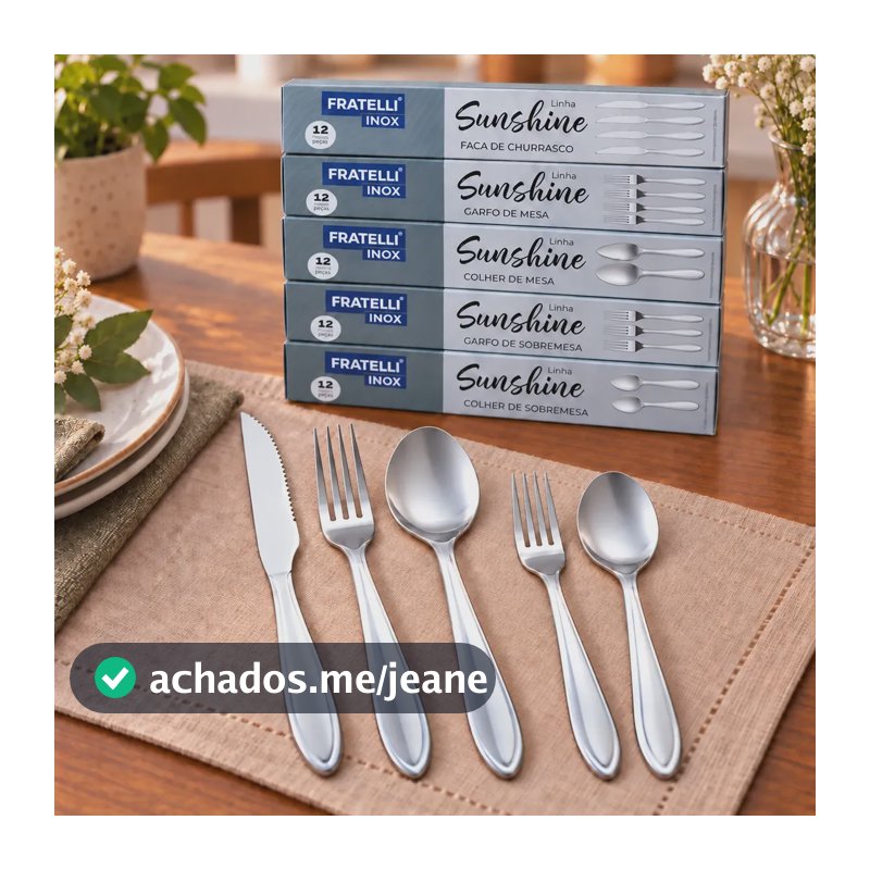 Jogo Talheres Completo Inox 60 Pçs Restaurante Buffet Aço Inox