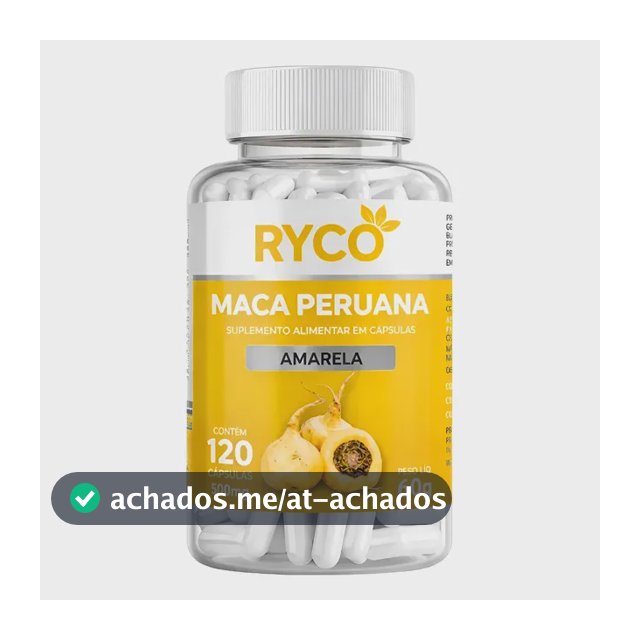 Maca Peruana Amarela 120 Cápsulas 100% Pura Sem Sabor