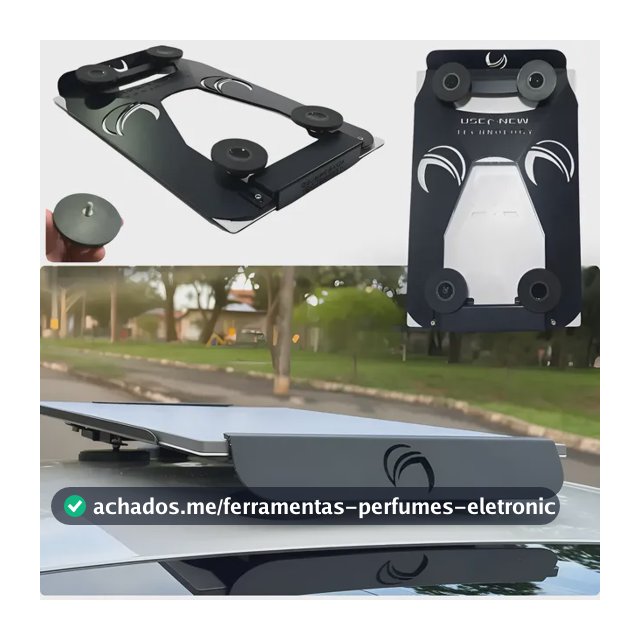 Suporte Magnético De Teto Veicular Para Starlink Padrão Geração 3 Em Aço Resistente +4 Ímãs E Pintura Eletrostática Automotiva