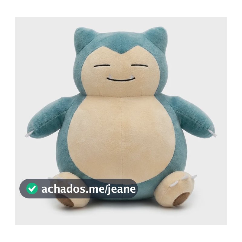 Pelúcia Snorlax Pokémon 20cm Colecionável Azul-petróleo