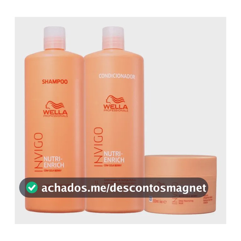 Wella Invigo Nutri Enrich Kit Shampoo/Condicionador 1l, Máscara 150ml