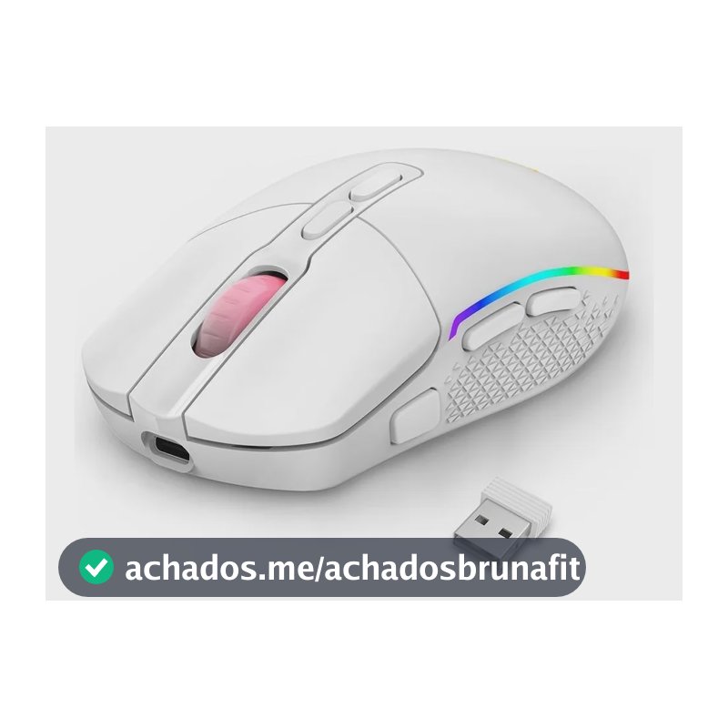 Mouse Gamer Redragon M719w Pro Rgb 10000 Dpi Wireless Branc