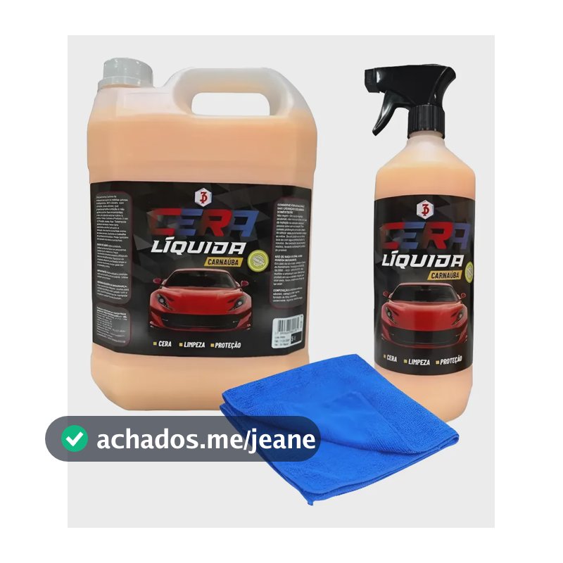 Cera Líquida Carnaúba Estética Automotiva 5l + 1l Borrifador