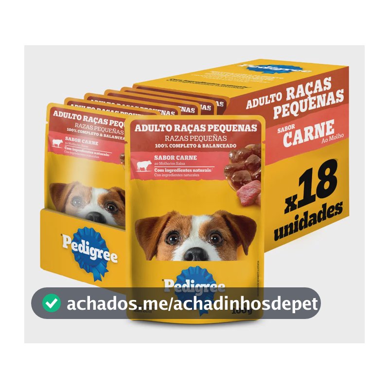 Ração Úmida Pedigree Cães Adultos Raças Pequenas 18 Saches