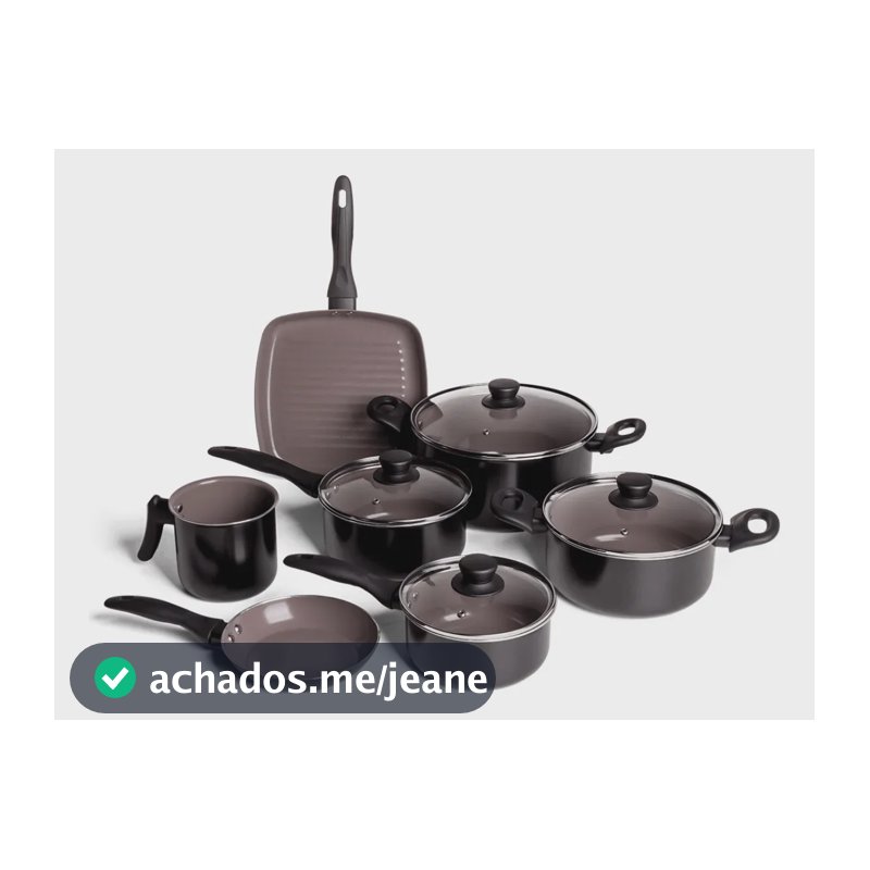 Jogo De Panelas Brinox Ceramic Life Easy Preto 7 Peças