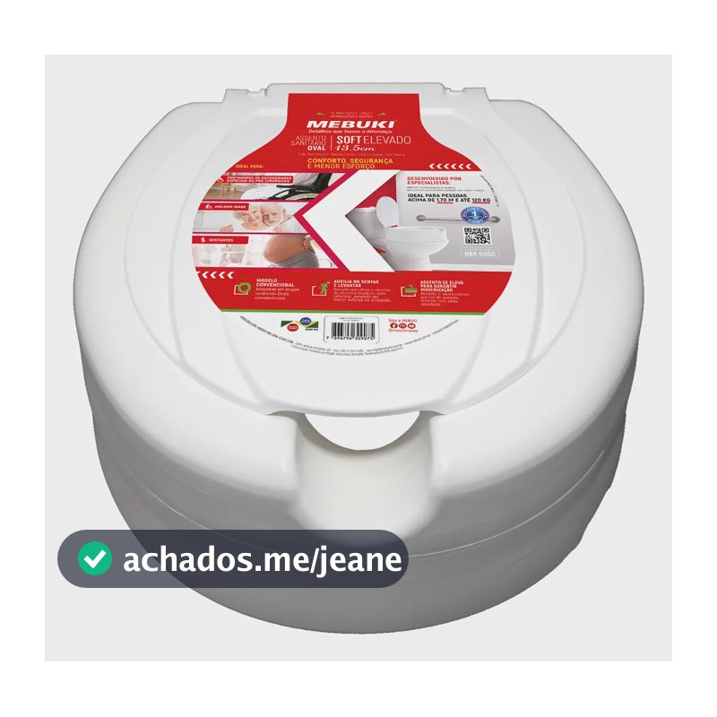 Assento Elevado P/ Vaso Sanitário 13,5 Cm Mebuki Branco