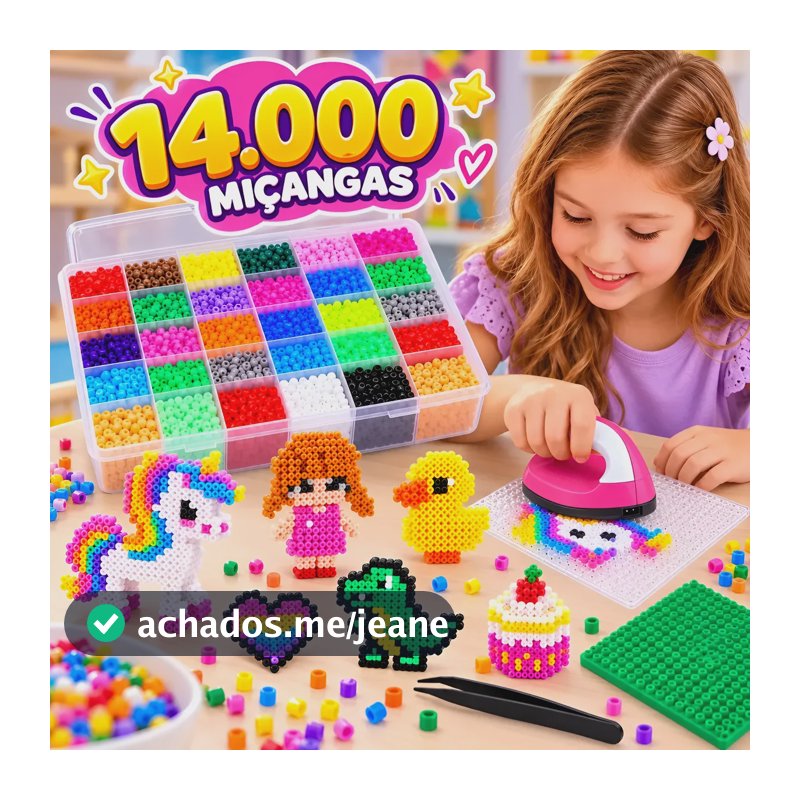 Kit Miçangas Hama Beads 24 Cores Mini Ferro Elétrico Novidad