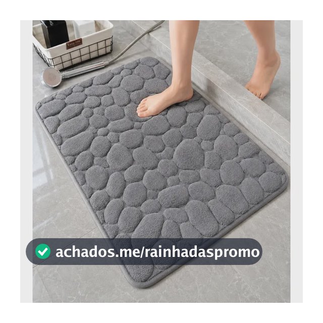 Tapete Banheiro Antiderrapante Macio Absorvente 60x40 Cinza