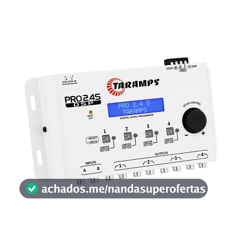 Processador De Audio Taramps Pro 2.4s Crossover 4 Canais Cor Branco
