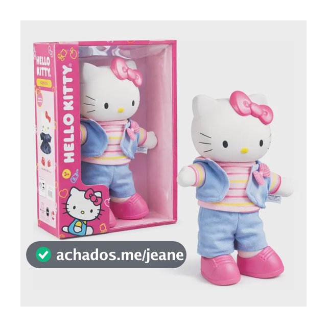 Boneca Hello Kitty Jeans Presente Infantil Fofo Líder