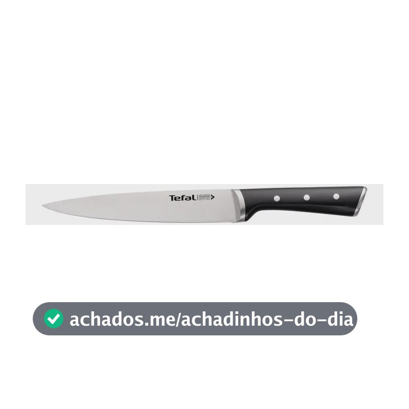 Faca Slicing Aço Inox Tefal 20cm Ice Force Inox E Preto