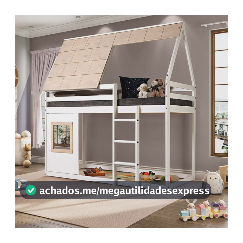 Cama Alta Cabana Com Janela Noopy Casatema