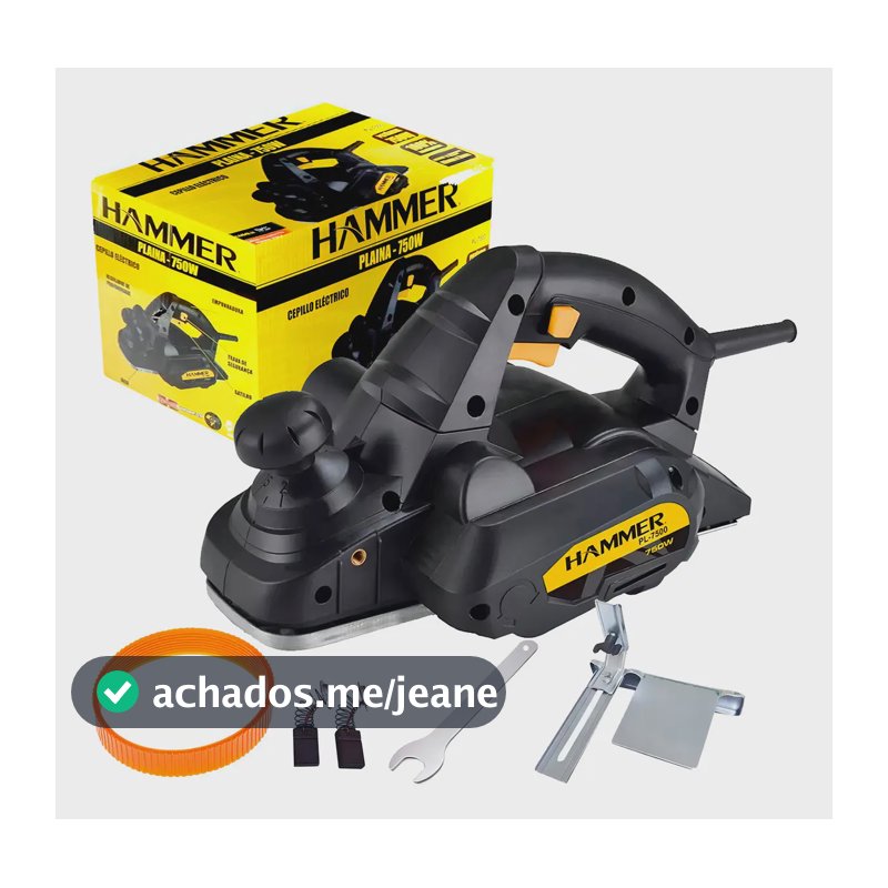 Plaina Elétrica Manual 82mm 750w - Pl7500 Hammer Cor Preto