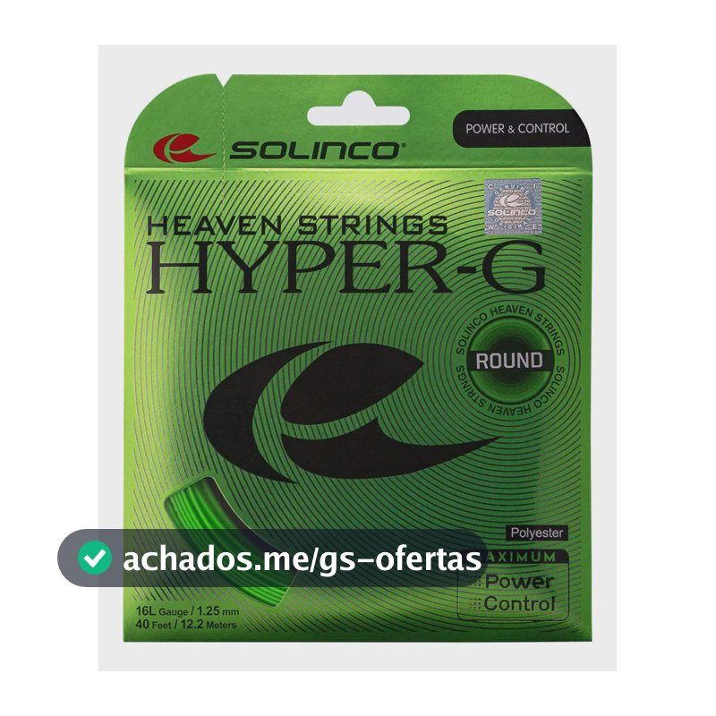 Corda Tenis Solinco Hyper G Round Verde 1.25mm 12.2m Co-Poliester