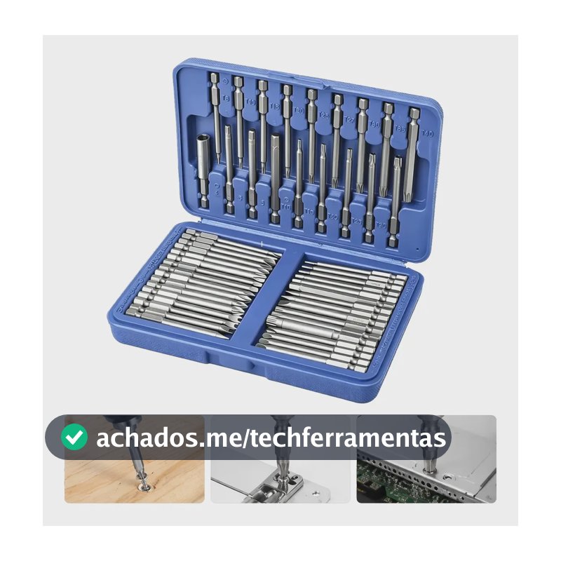 50 Peças Jogo De Bits Para Parafusadeira Aço Magnético