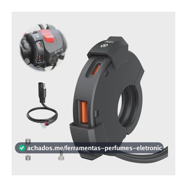 Carregador Celular Usb Moto Porta Dupla 12v A Prova D'água