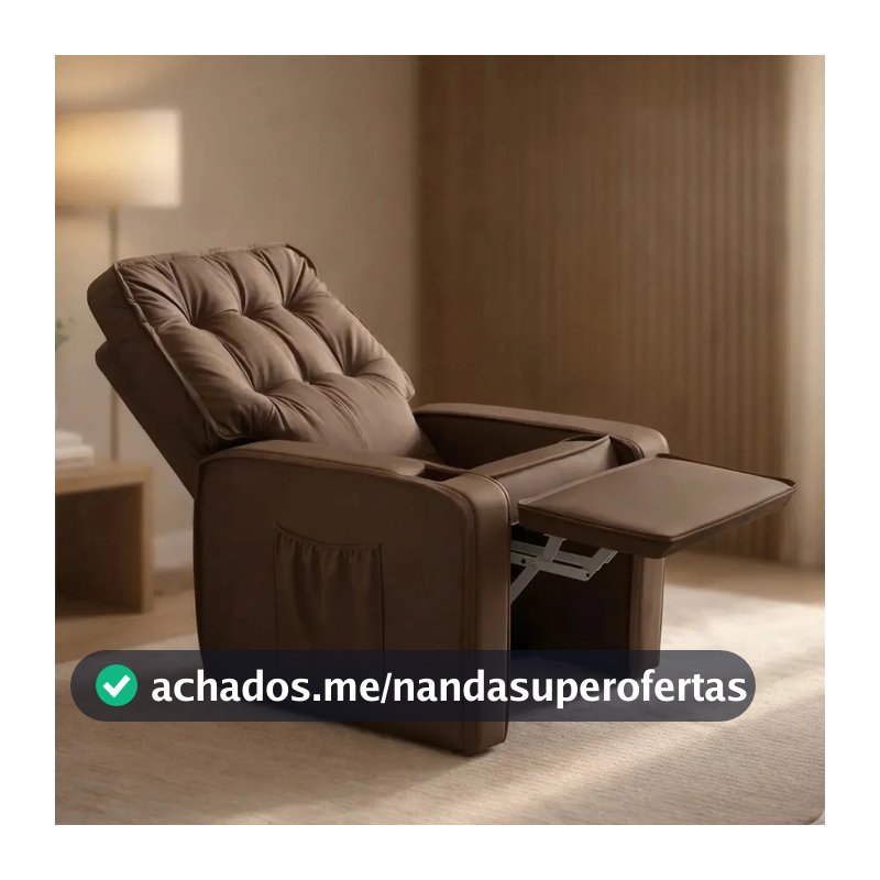 Poltrona Cadeira Lóttus Papai E Mamãe Com Encosto Macio Reclinável E Retrátil Para Sala De Descanso E Amamentação Cor Marrom Liso - JB ESTOFADOS
