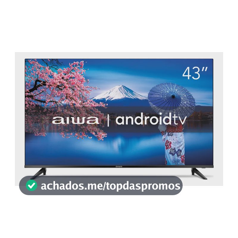 Smart TV AIWA 43” Android Full HD Borda Ultrafina HDR10 Dolby Áudio AWS-TV-43-BL-02-A
