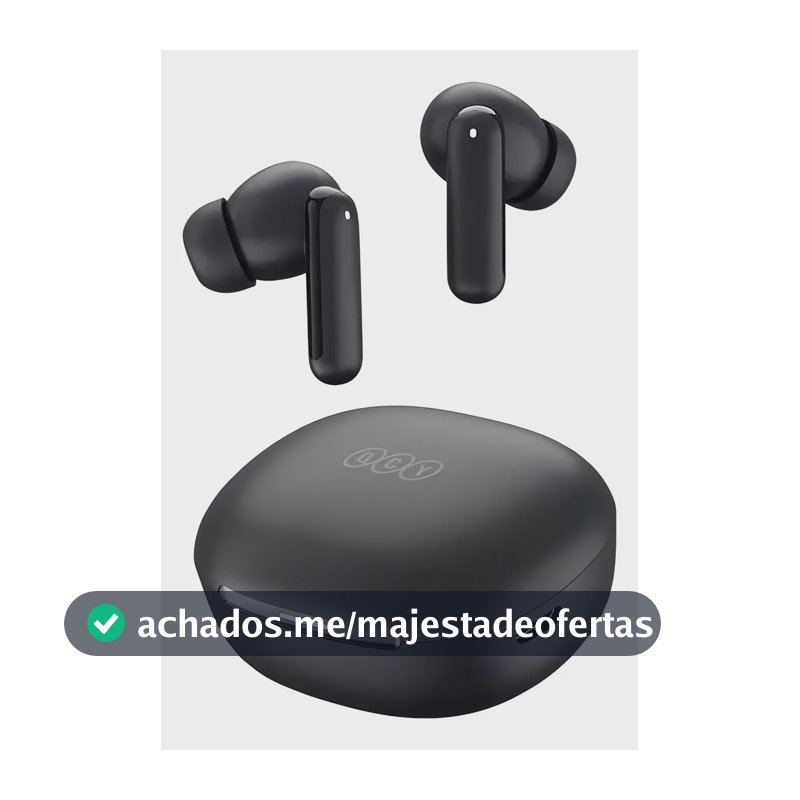 Fones de ouvido QCY N30, ANC Adaptativo de até 45dB, Bluetooth 5.4, Conexão dupla simultânea, IPX4, Cor Preto