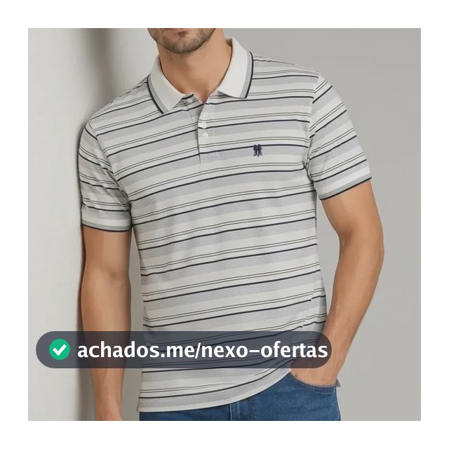 Camisa Polo Masculina Polo Wear Piquet Listrada Off White M