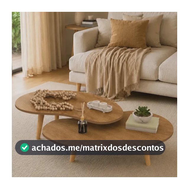 Kit Mesas De Centro Orgânicas Para Sala Mesa De Centro Dupla Freijó 72,5x40cm Com Pés De Madeira