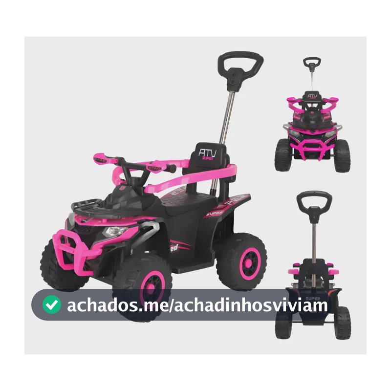 Carrinho Quadriciclo Infantil C/luzes Ride On Rosa Maxi Toys