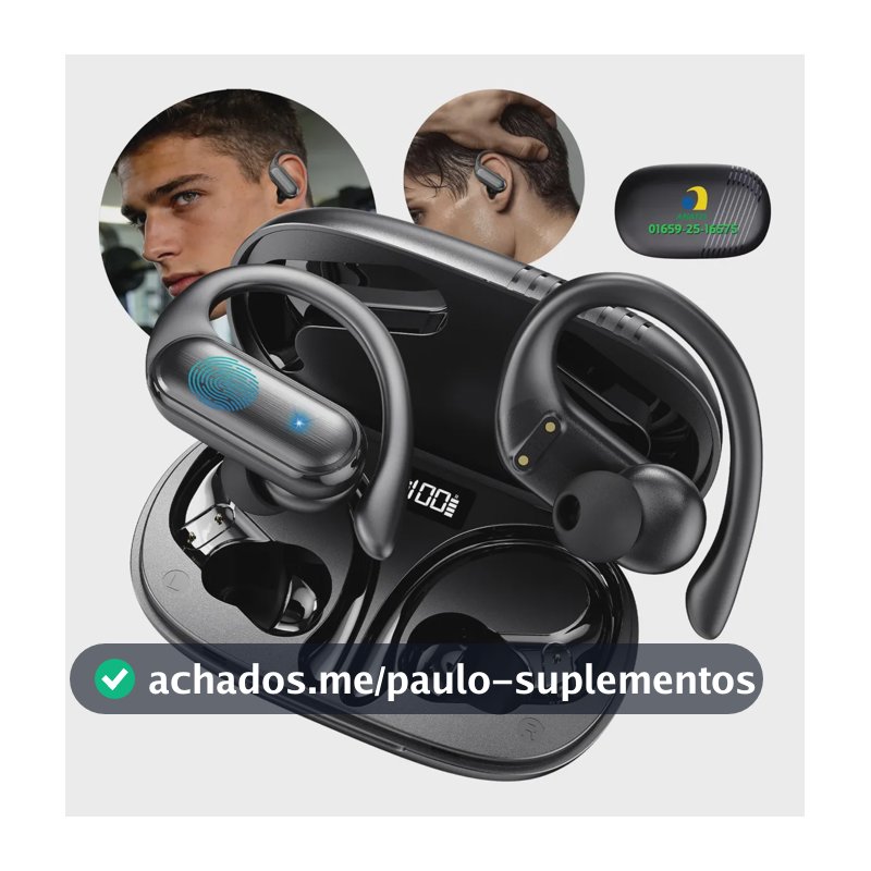 Fone de Ouvido JSKJ A520 TWS Esportivo Com Bluetooth e Microfone IPX5 Para Corrida