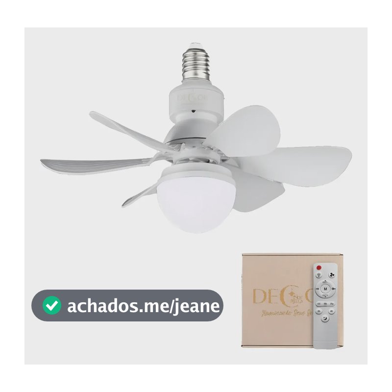 Lâmpada Led Com Ventilador De Teto Bivolt Controle Portátil 220v Neutra / Quente / Fria