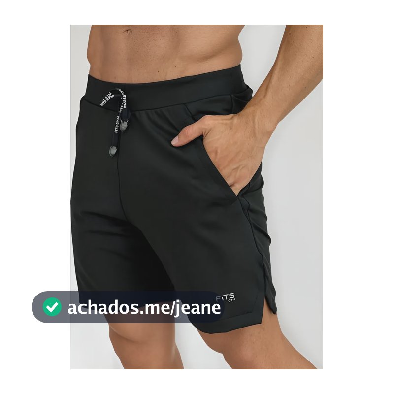 Bermuda Masculina Classic Fit Com Zíper Invisível Lateral Preto G