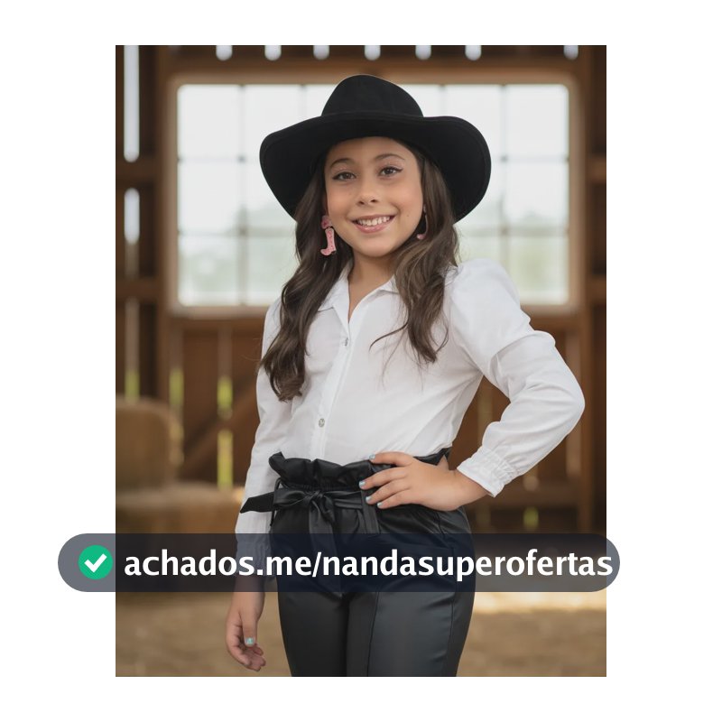 Camisa Feminina Infantil Mini Diva Moda Inverno Country Kids