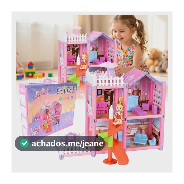 Brinquedo Casinha De Boneca Menina Castelo Princesa 120 Peças Completa Casa Dos Sonhos