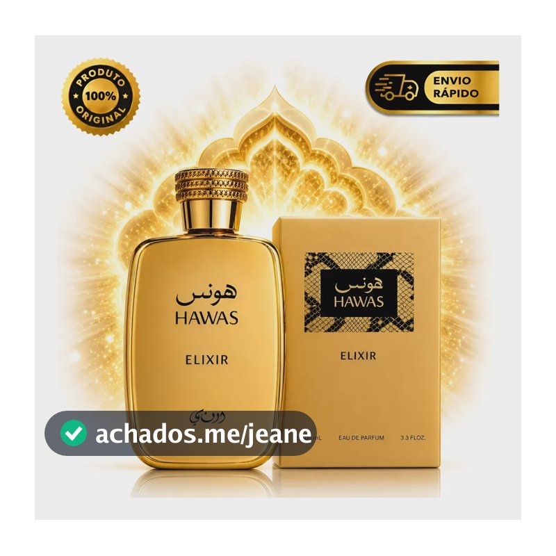 Hawas Elixir Rasasi 100ml Perfume Masculino Original Luxo