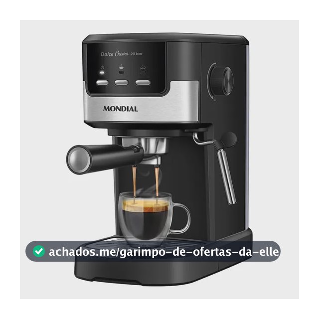 Cafeteira Espresso Dolce Crema 20 Bar Mondial Preto/Inox 1200W C-21-E-CNP