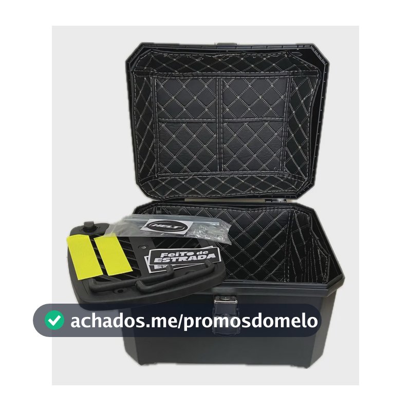 Baú Bauleto Helt Plastico Abs Traseiro 45l Universal Preto