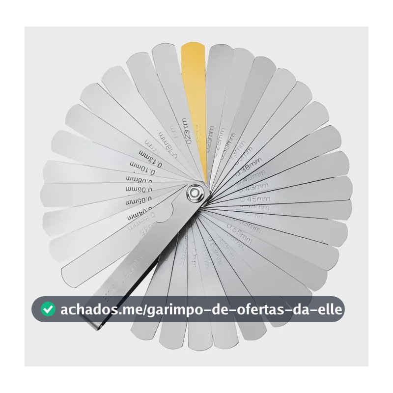 Calibrador De Folga Mecânico 0,04mm A0,88 Mm 32 Lâminas Prata