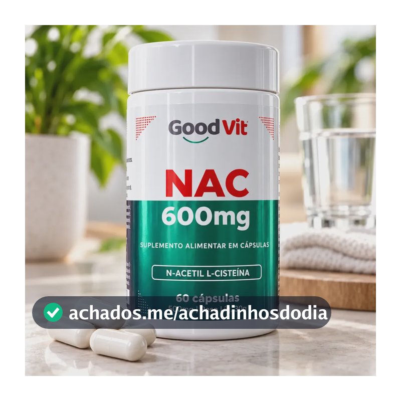 Nac 600mg N-acetil L-cisteína 60 Cápsulas Goodvit Sem Sabor