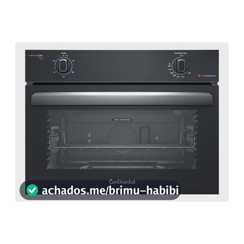 Forno de Embutir a Gás Continental 50L TOPLimpaFácil OC4GM Cor Preto