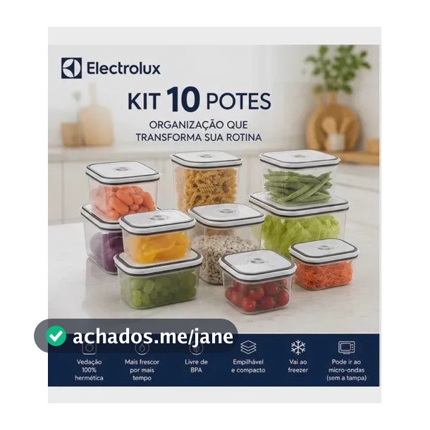 10 Potes Herméticos Electrolux de Plástico