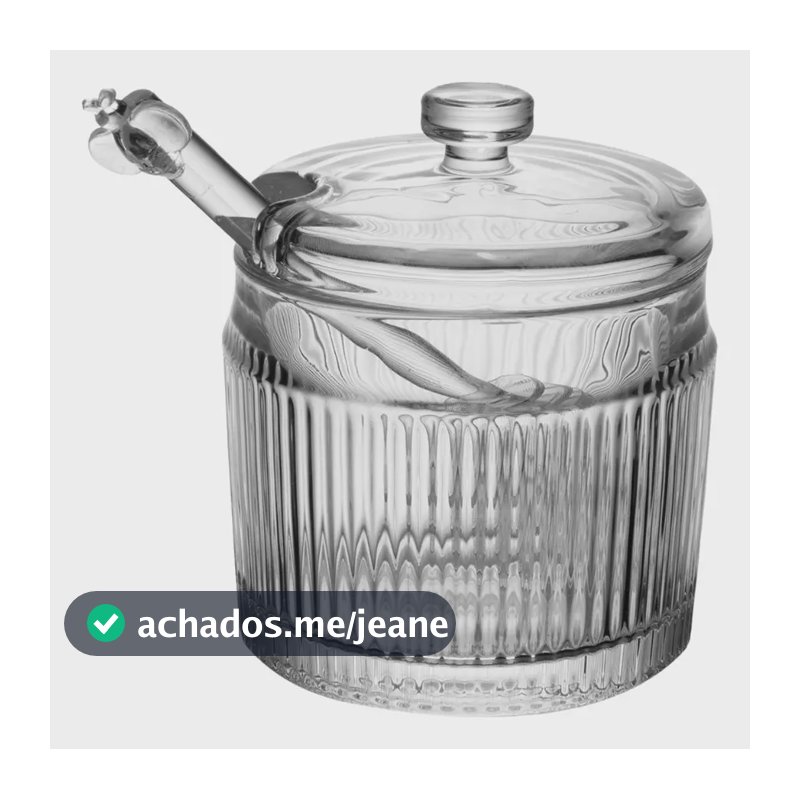 Meleira Com Pegador E Tampa Vidro Lines 10cm - Wolff