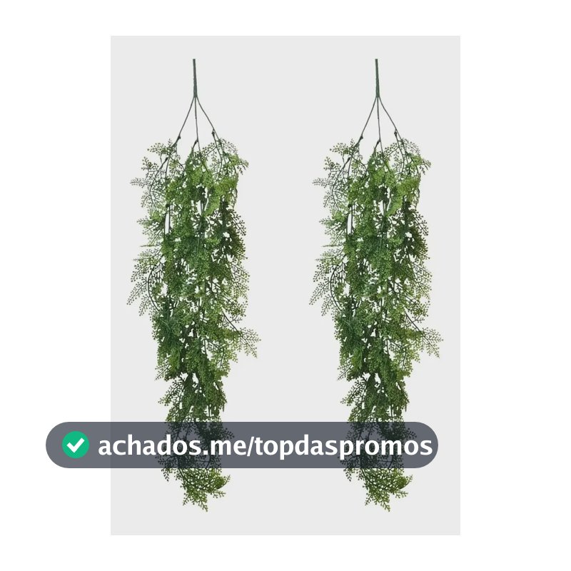 Kit Com 2 Folhagens Artificiais Pendentes Realista Para Vaso Verde